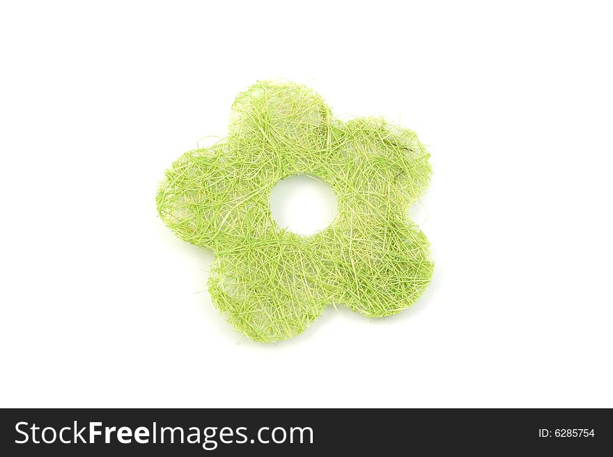 Green flower decoration close up in studio