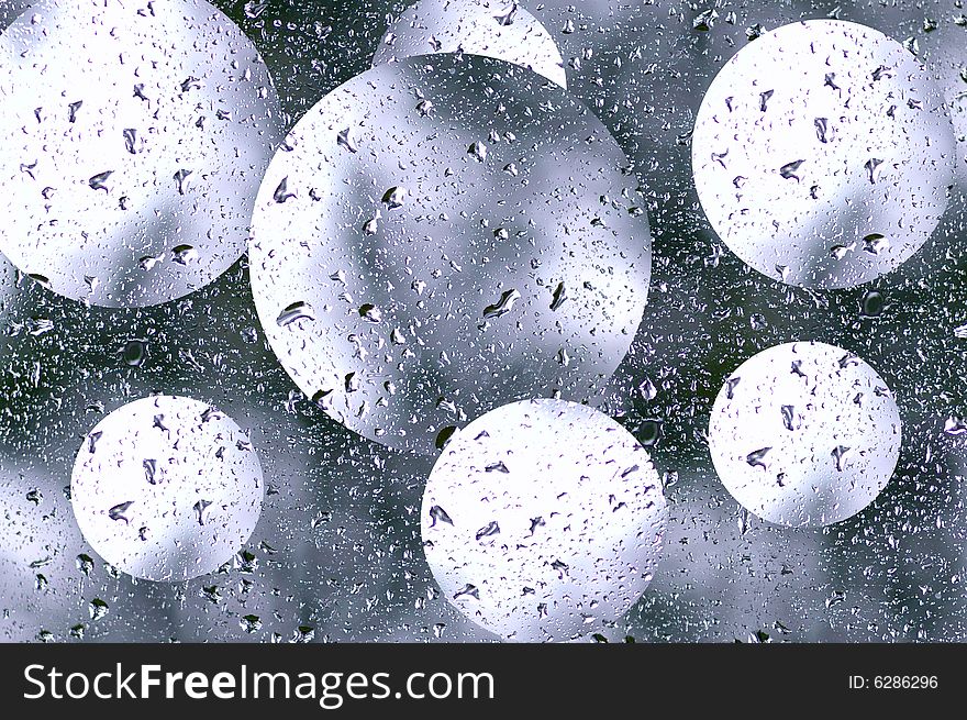 Abstraction from the rain drops on the glass