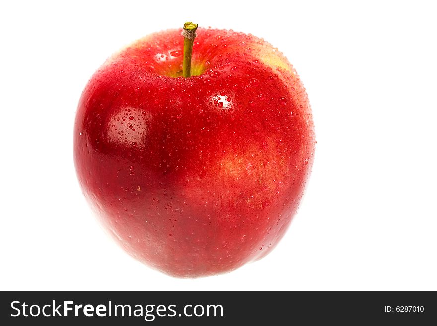 Ripe red apple isolated on the white background