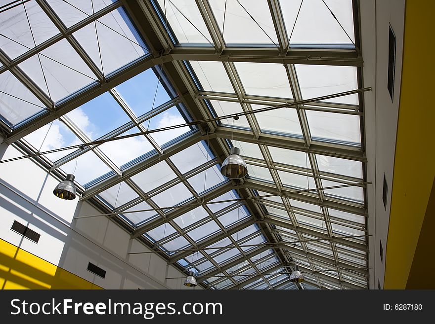 Glass ceiling of shoping mall