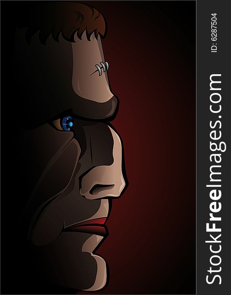 Vector illustration of the halloween character frankenstein