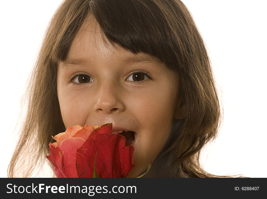 Little Girl With Rose