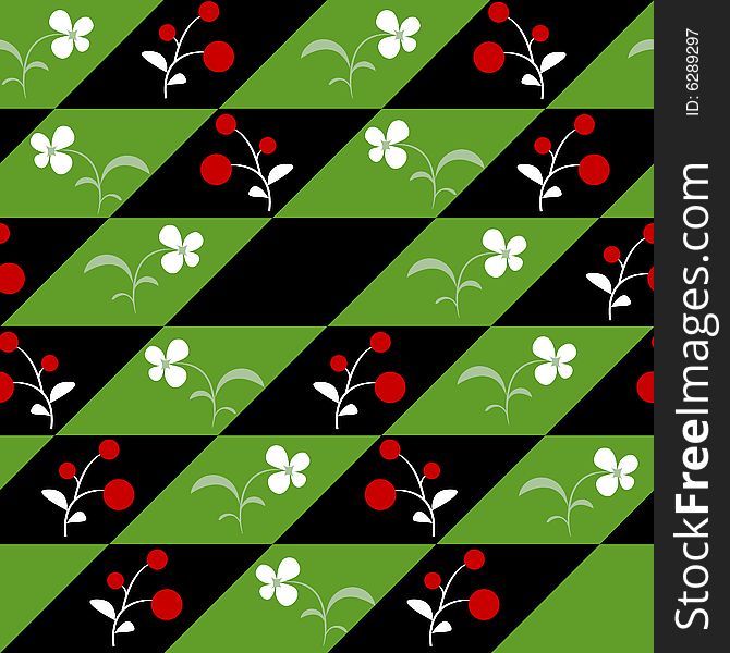 Field with berrie and flowers. Seamless pattern background. Field with berrie and flowers. Seamless pattern background