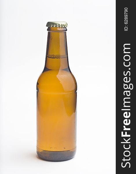 Cold beer isolated over white