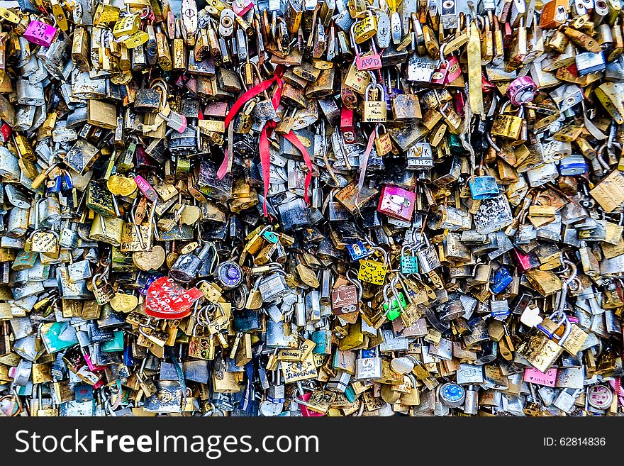 A lot of locks in a special place