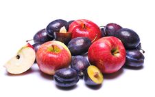 Plums And Apples Royalty Free Stock Photos Plums And Apples Royalty Free Stock Photos