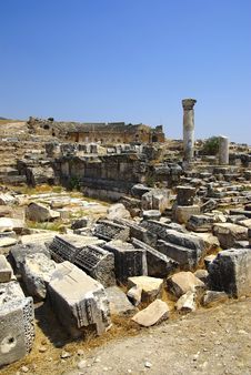 Ruins Of Ancient City Hierapolis. Pamukkale. Royalty Free Stock Image Ruins Of Ancient City Hierapolis. Pamukkale. Royalty Free Stock Image