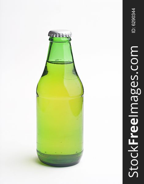 Cold beer isolated over white