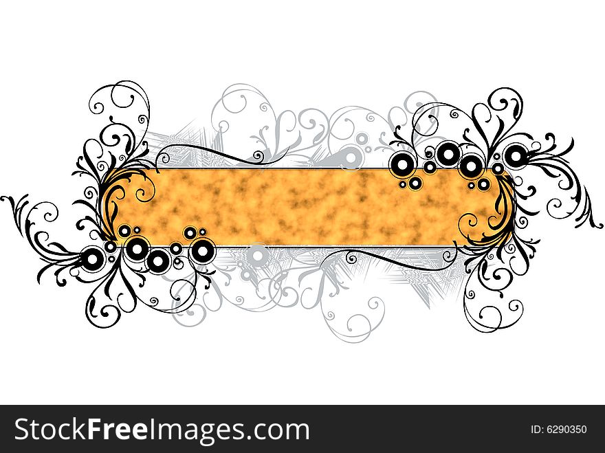An Illustration of a Floral Border Silhouetted on White Background