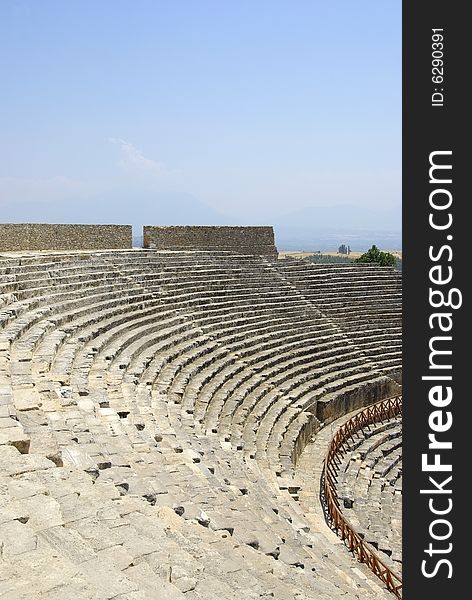 Amphitheater in Hierapolis. Pamukkale, Turkey.