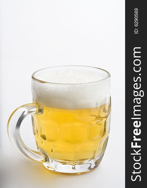 Cold beer isolated over white