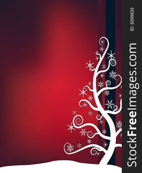 Christmas Snow Tree - vector illustration