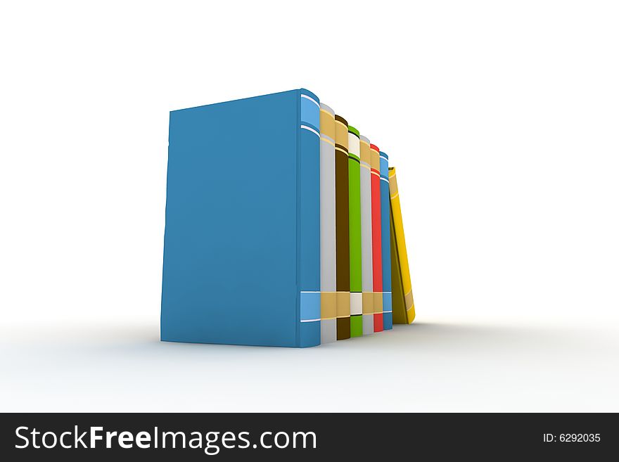 Books - isolated on white background - 3d render