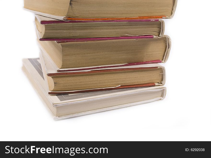Old books isolated on a white background. Old books isolated on a white background