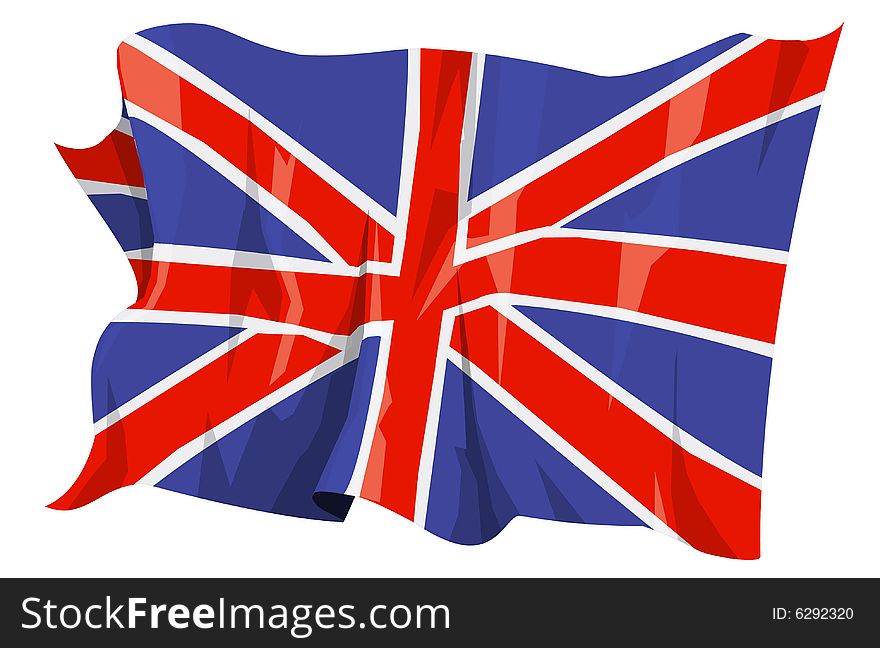 Computer generated illustration of the flag of the United Kingdom. Computer generated illustration of the flag of the United Kingdom