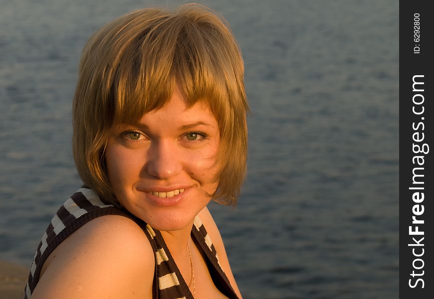 Portrait of young woman on the roof. Portrait of young woman on the roof