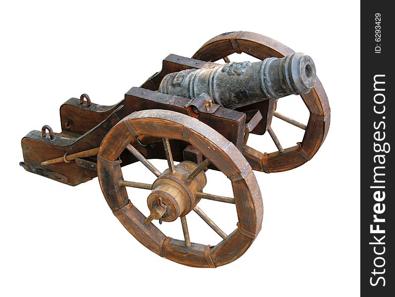 Ancient Cossack gun on a white background. Ancient Cossack gun on a white background