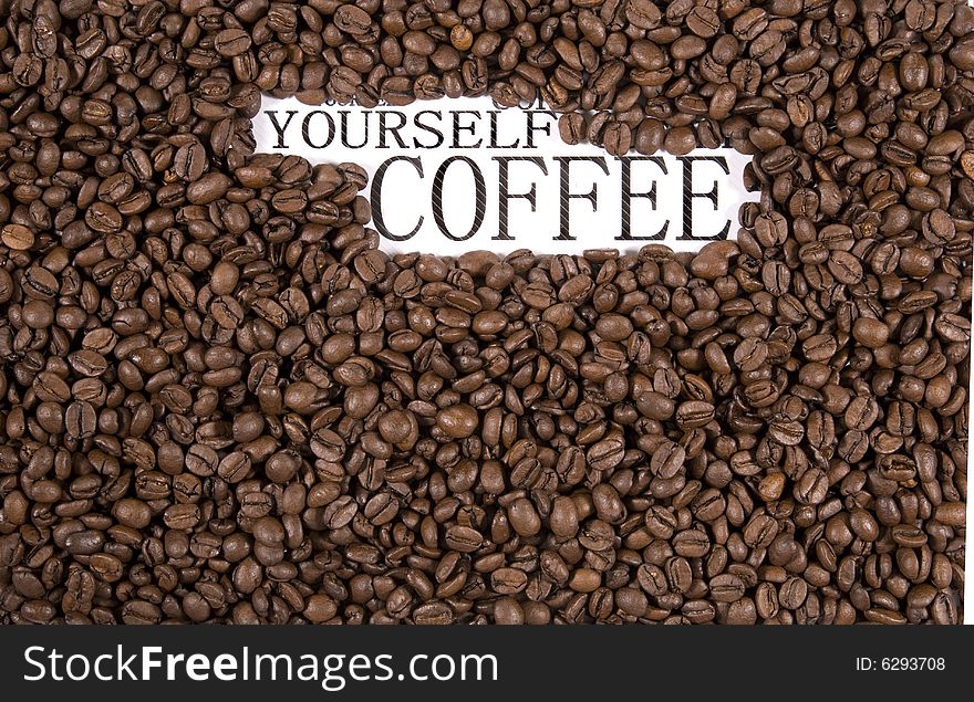 Coffee beans frame template with message