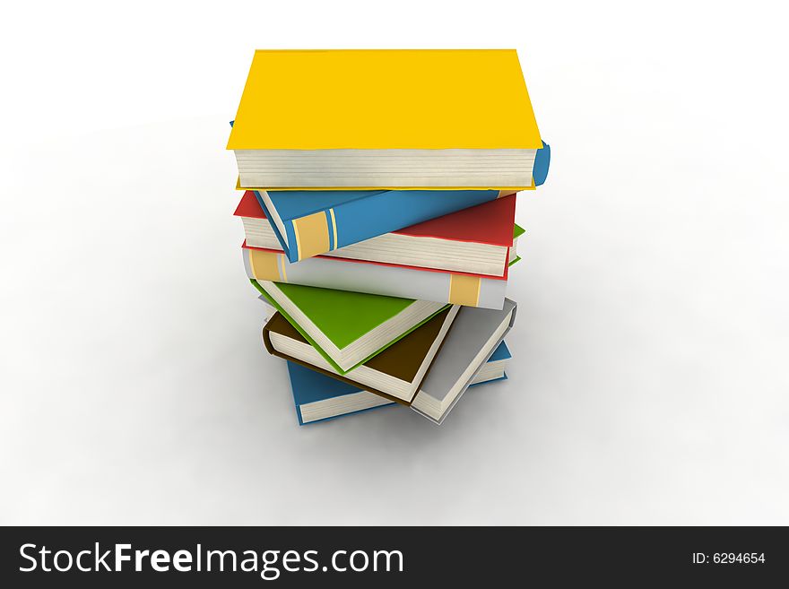 Books - isolated on white background - 3d render