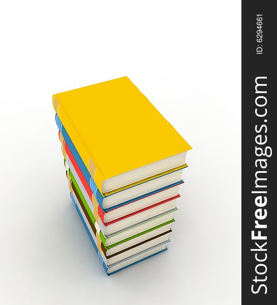 Books - isolated on white background - 3d render