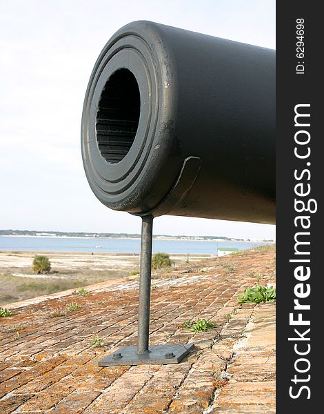 Old artillery cannon at Fort Pickens in Pensacola Florida. Old artillery cannon at Fort Pickens in Pensacola Florida