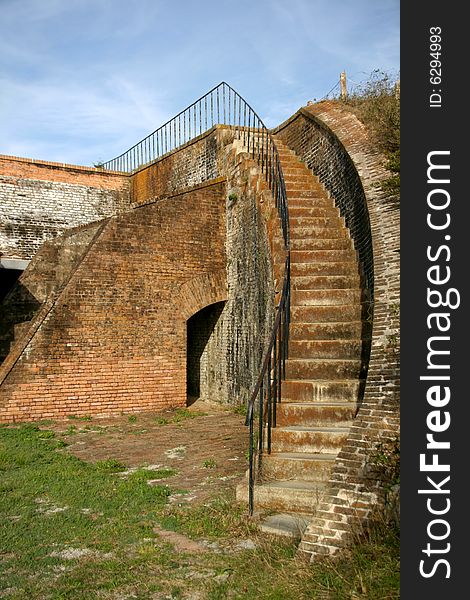 Brick staircase at Fort Pickens in Pensacola Florida. Brick staircase at Fort Pickens in Pensacola Florida