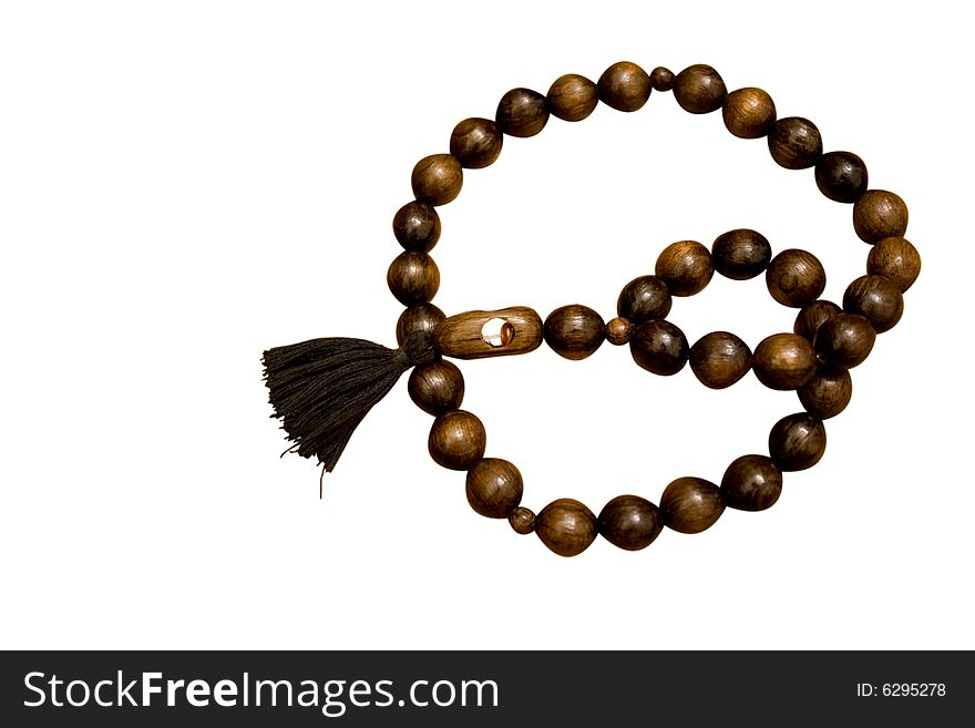 Brown beads isolated on white