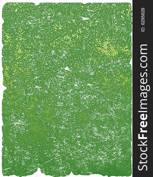 Grunge green background with scratches on white