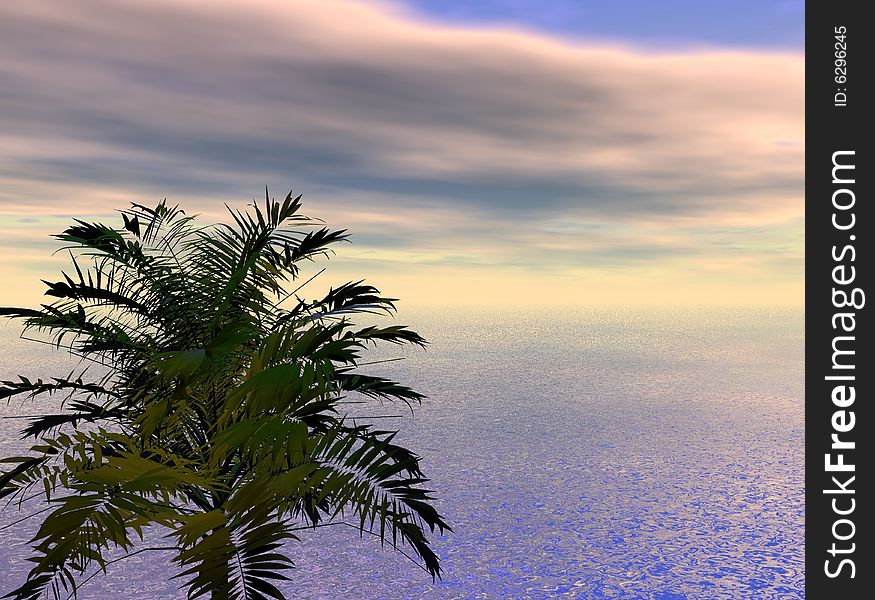 Illustration of the sea and palm tree. Illustration of the sea and palm tree.