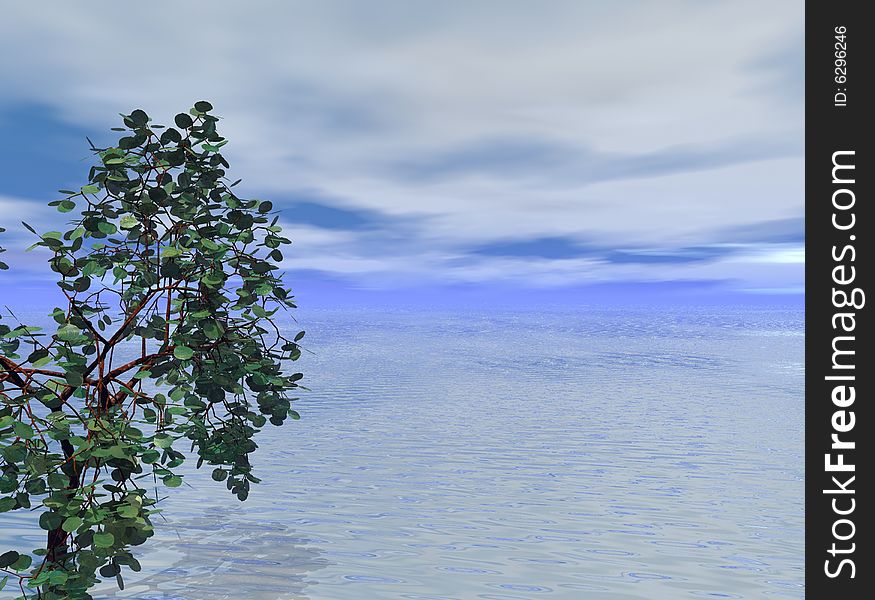 Illustration of sea and tree. Illustration of sea and tree.
