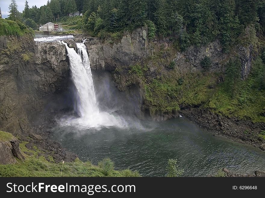 The Snoqualmie Falls are a powerful hydroelectric plant and a beautiful spot. The Snoqualmie Falls are a powerful hydroelectric plant and a beautiful spot.