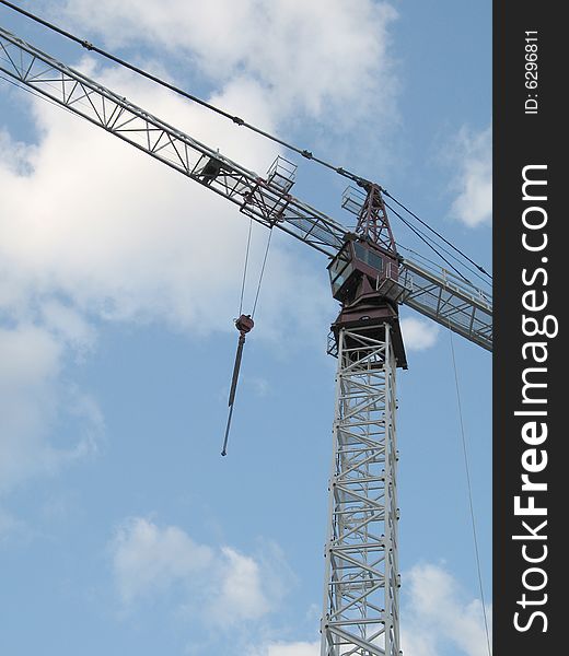 White Construction Crane