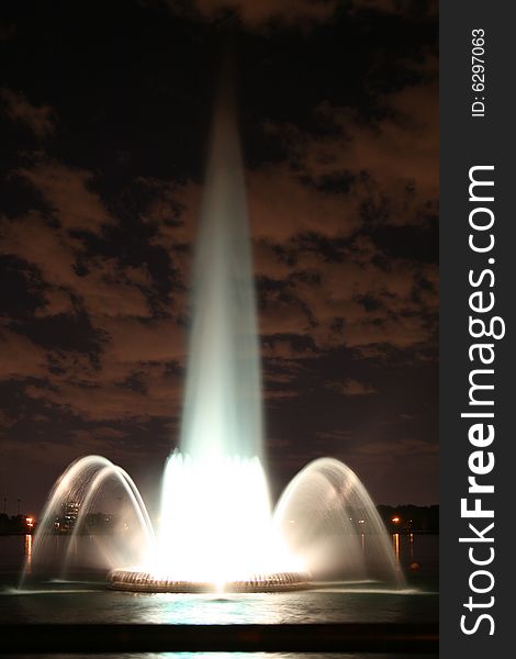 Beautiful Illuminated Fountain at night