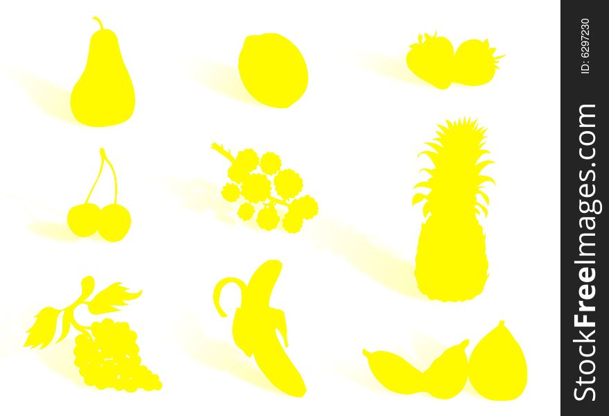 Fruit silhouette to represent healthy diet