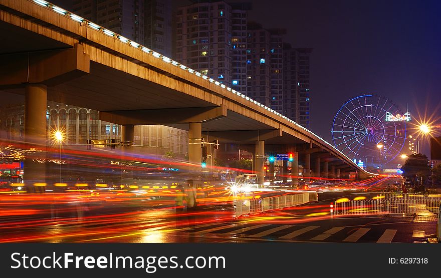 Chinese city the night of modern architecture. Chinese city the night of modern architecture