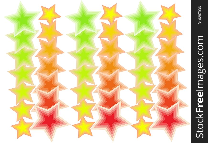 Abstract background of stars of different colors and dimentions