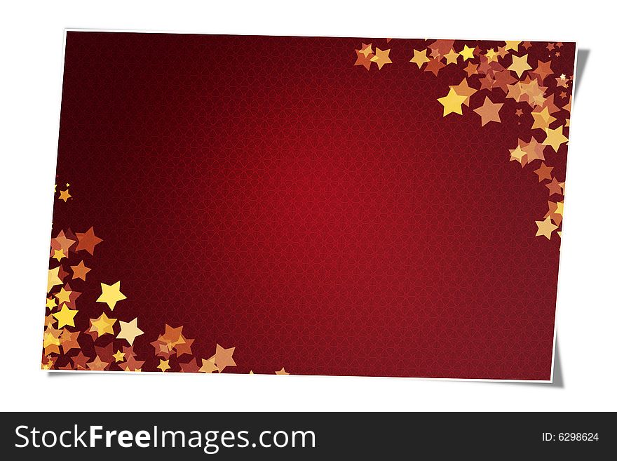 Starred card with floral pattern background. Starred card with floral pattern background