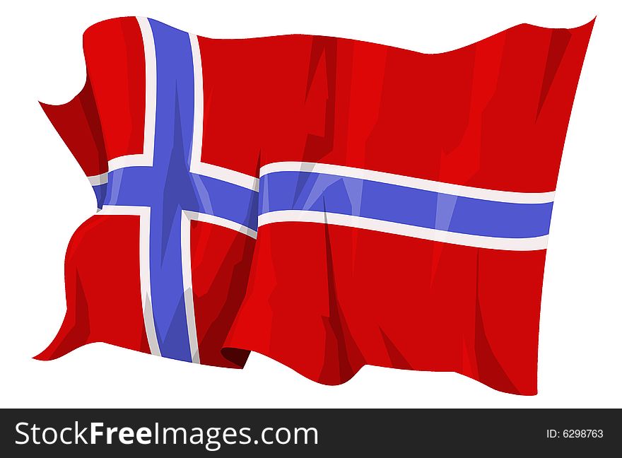 Computer generated illustration of the flag of Norway. Computer generated illustration of the flag of Norway
