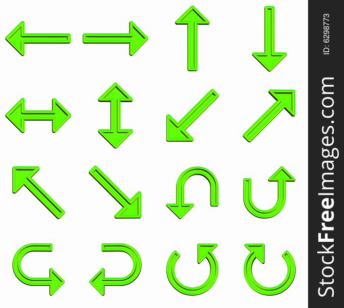 Illustration 3d green arrows for Web graphics. Illustration 3d green arrows for Web graphics