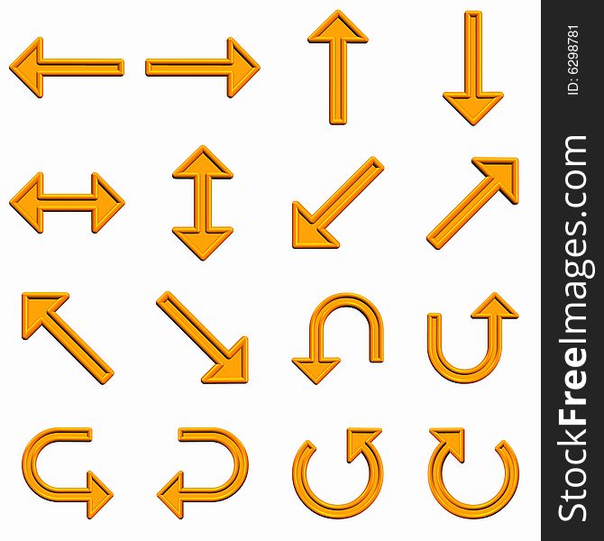 Illustration 3d orange arrows for Web graphics. Illustration 3d orange arrows for Web graphics