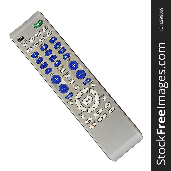 Television remote control isolated on a white background