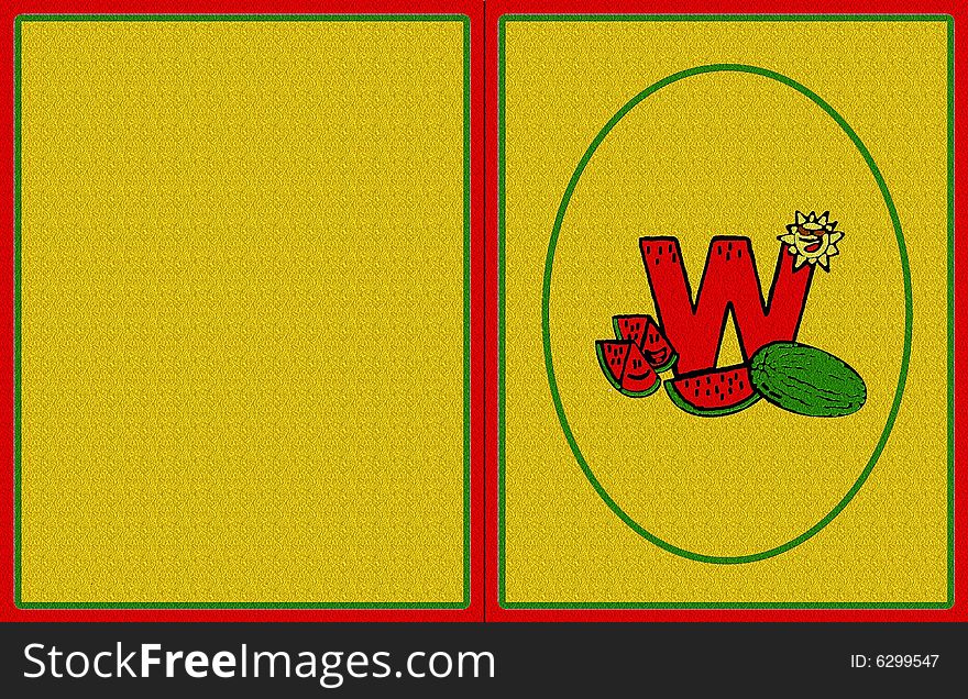 A funny layout for cards with the w letter. A funny layout for cards with the w letter
