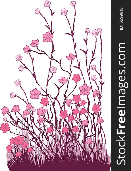 Vector floral background, saved as eps8. Vector floral background, saved as eps8.
