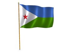 Djibouti Silk Flag Stock Images