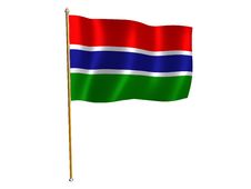 Gambian Silk Flag Royalty Free Stock Image