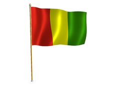 Guinea Silk Flag Stock Photo