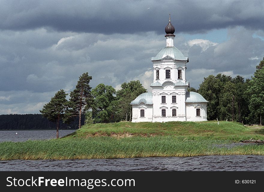 Church on the Harel island, lake Seliger. The central Russia. Church on the Harel island, lake Seliger. The central Russia