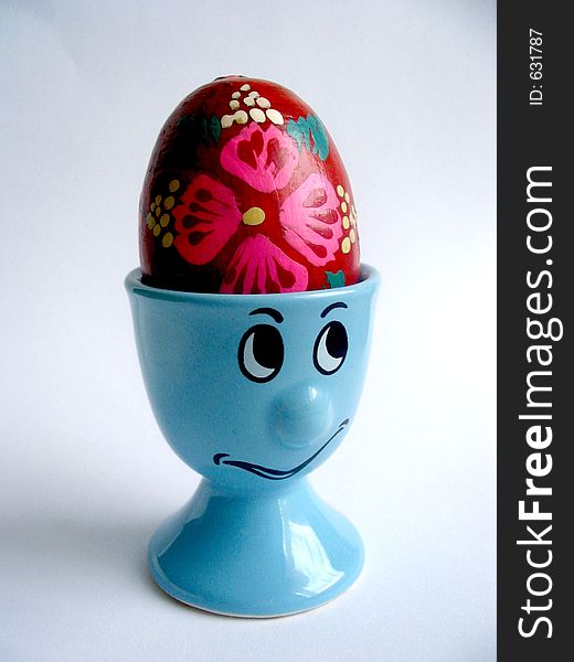 Blue egg-cup