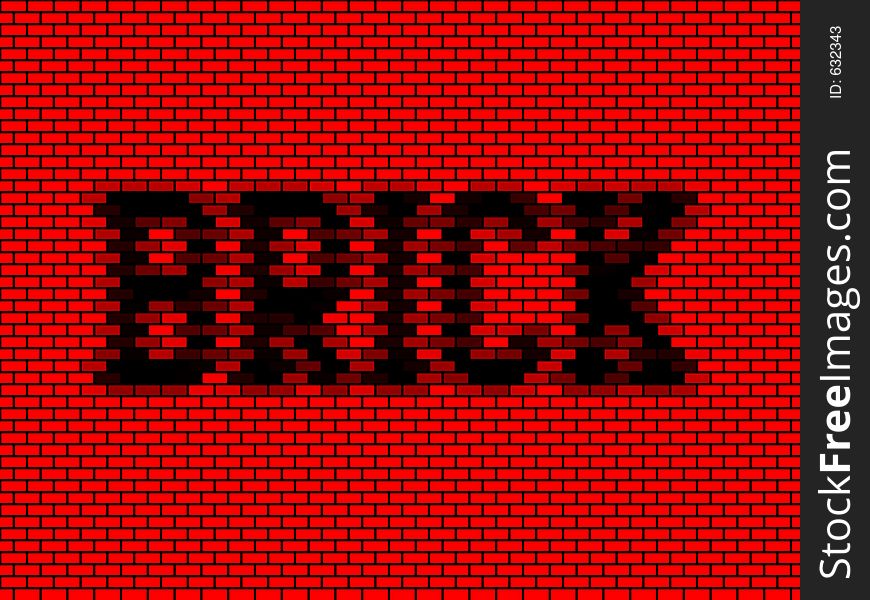 This is a word made of brick.