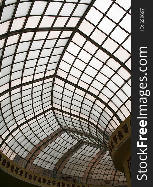 Transparent roof of a classical building in Europe. Transparent roof of a classical building in Europe